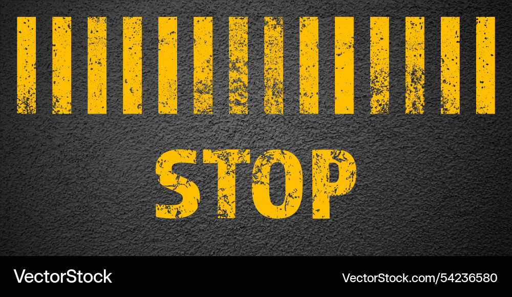 Asphalt road with stop lane marking concrete Asphalt road with stop lane marking concrete vector image