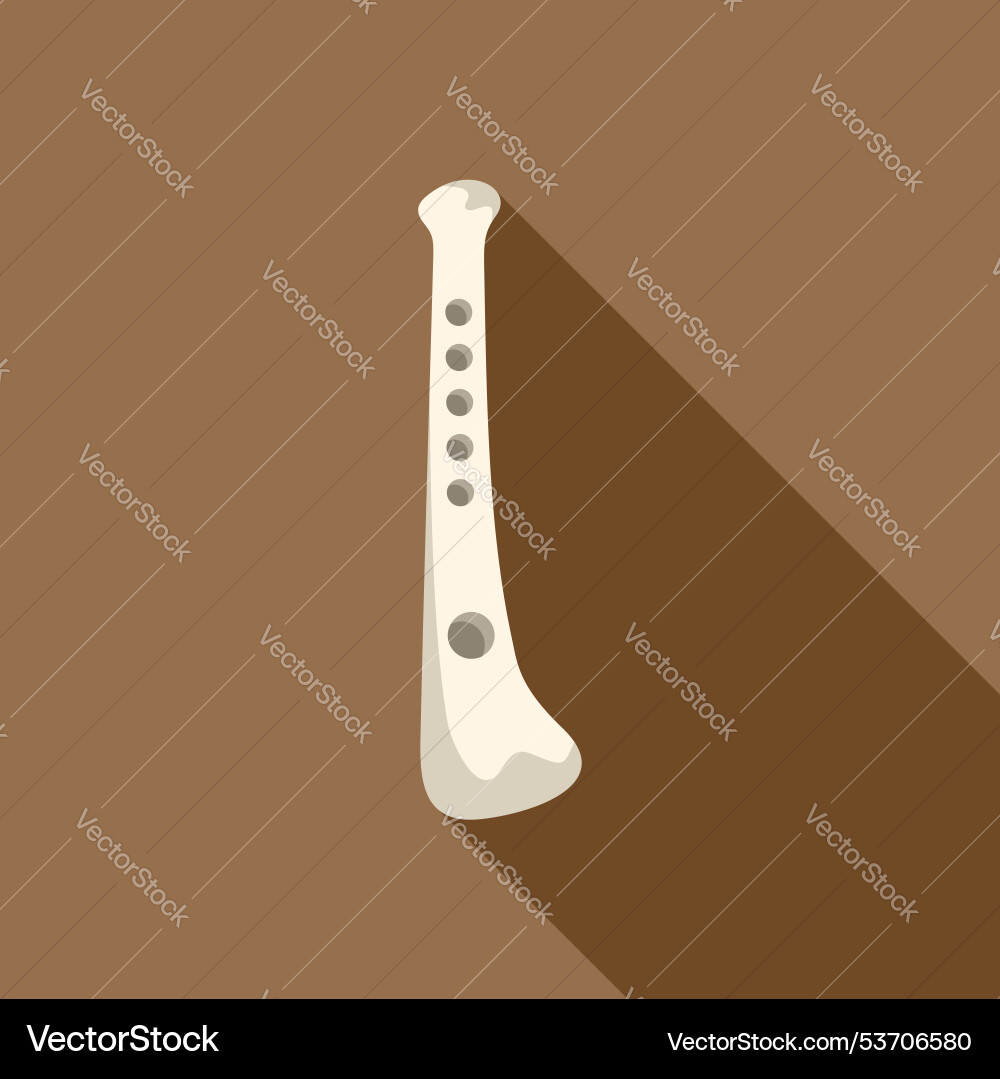 Bone flute creating music with long shadow design Bone flute creating music with long shadow design Vector Image