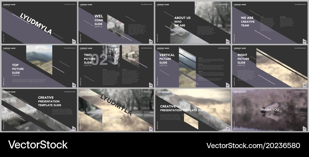 Clean and minimal presentation templates vector image