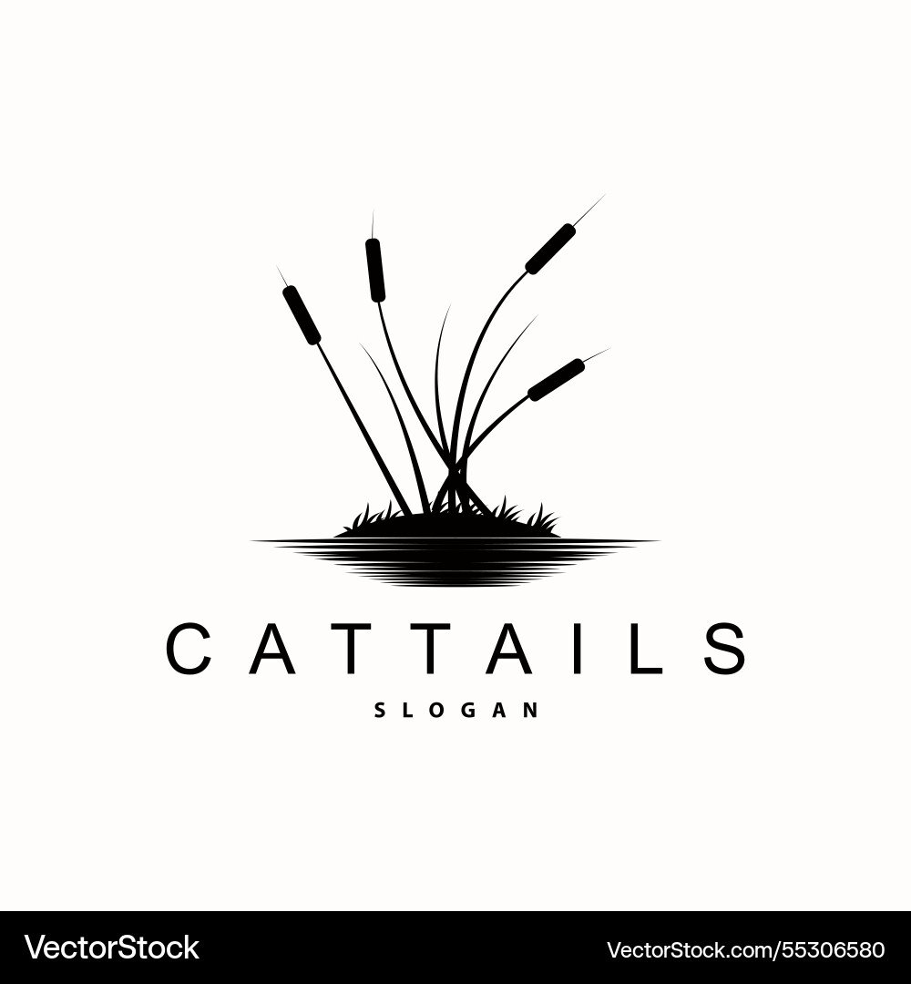 Creek und Cattail River Logo einfach minimalistisch Creek und Cattail River Logo einfach minimalistisch vektorbild
