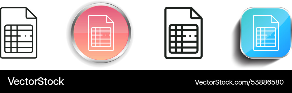 File icon thin linear regular and button style vector image