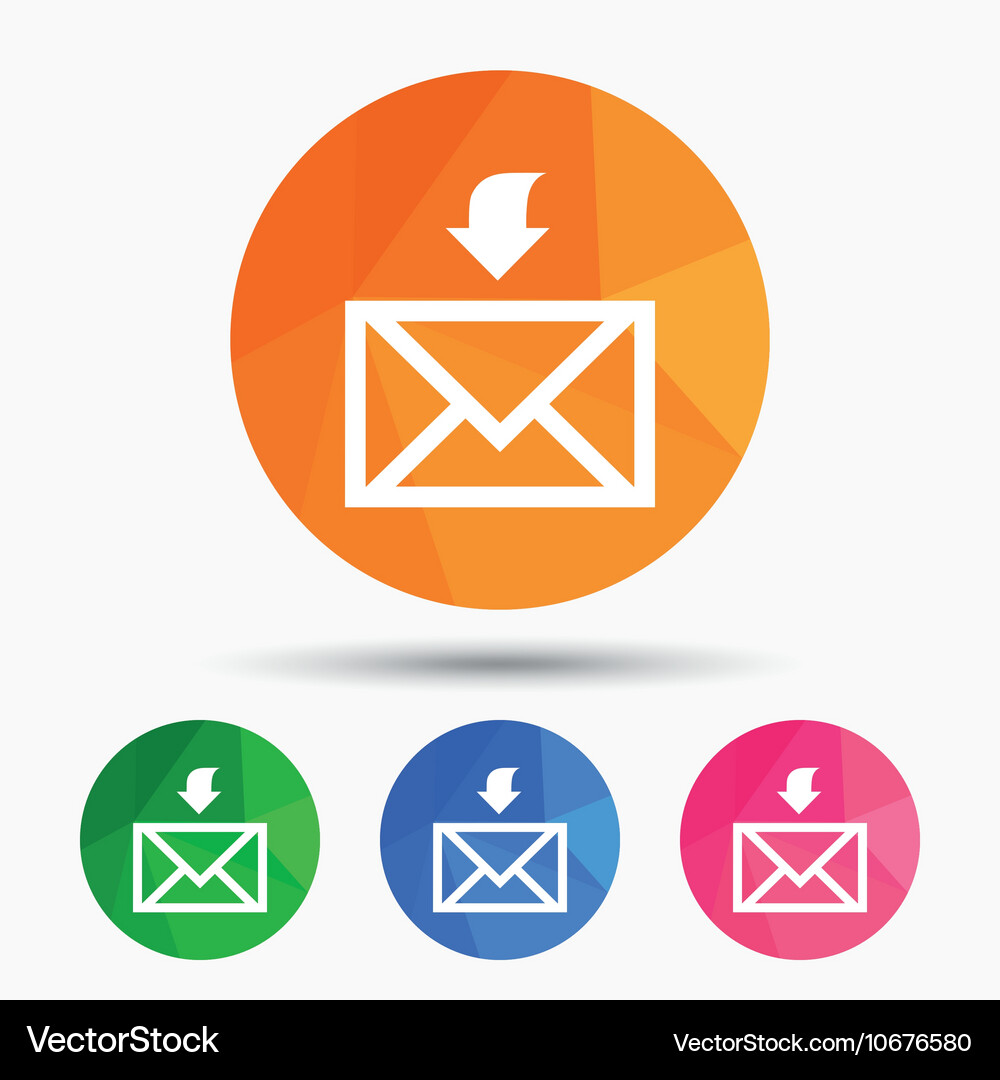 Mail receive icon envelope symbol get message Vector Image