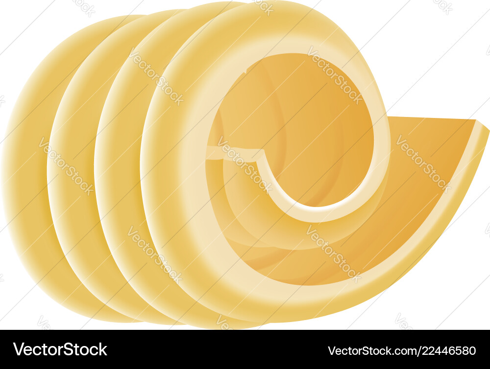 Realistic Curl Butter Icon vector image