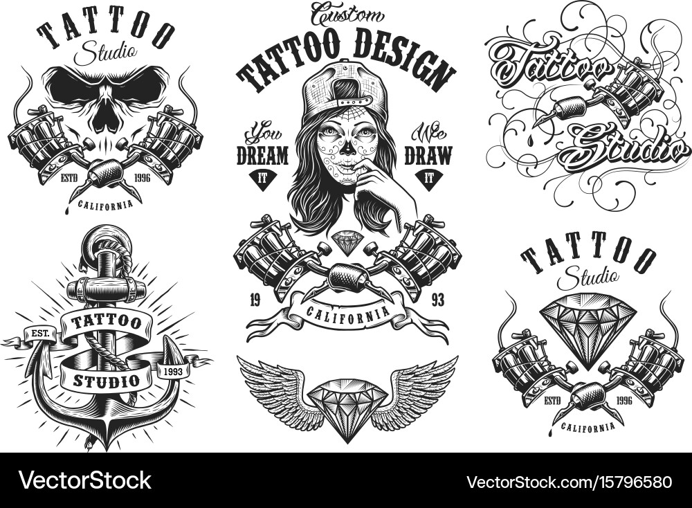 Vintage Tattoo Collection Vector Image