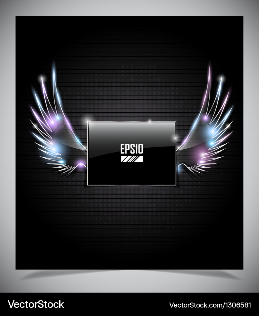 Abstraction dark background with wings Vector Image