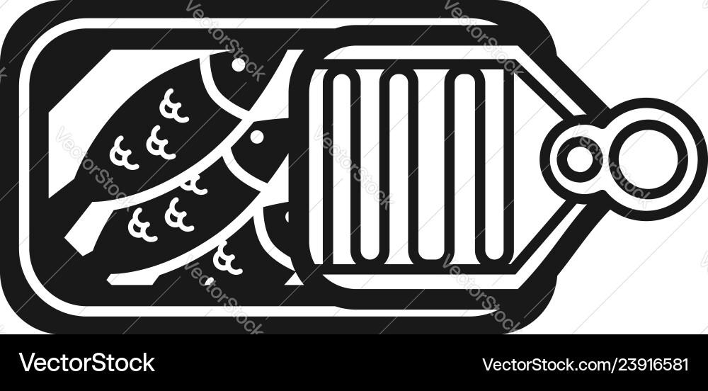 Canned sardines open icon simple style Canned sardines open icon simple style vector image