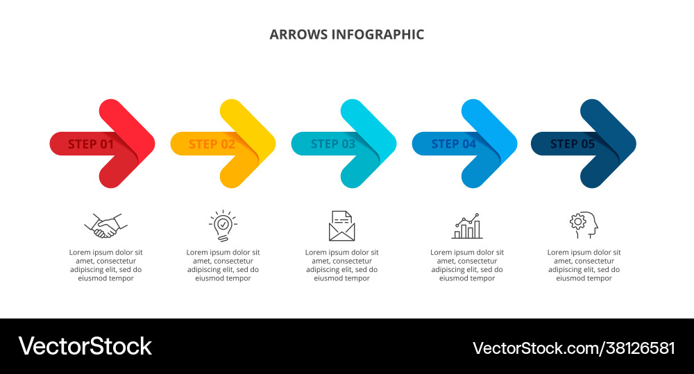 Five arrows infographic elements business Five arrows infographic elements business vector image