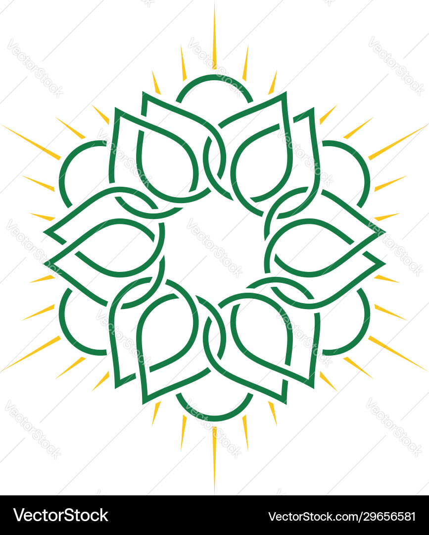 Floral Line Art Logo Template Vector Image