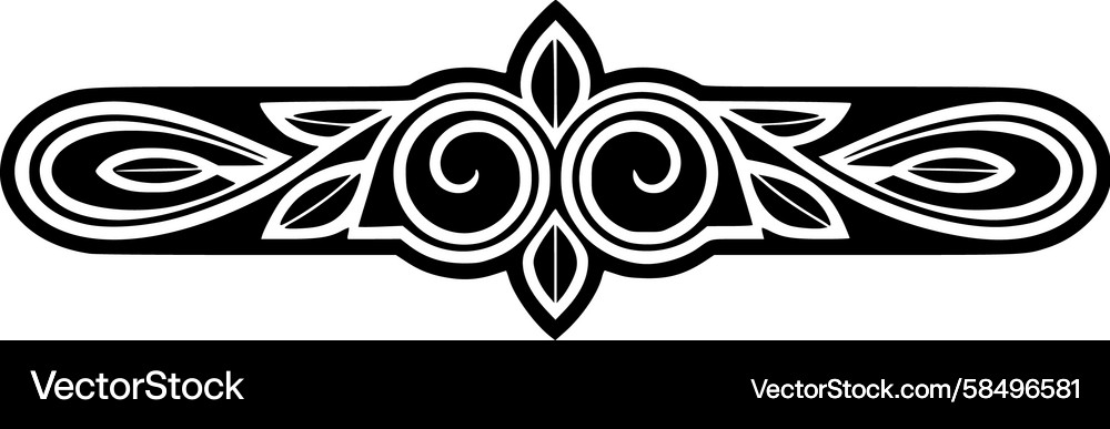 Floral Scroll Border Element Vector Image