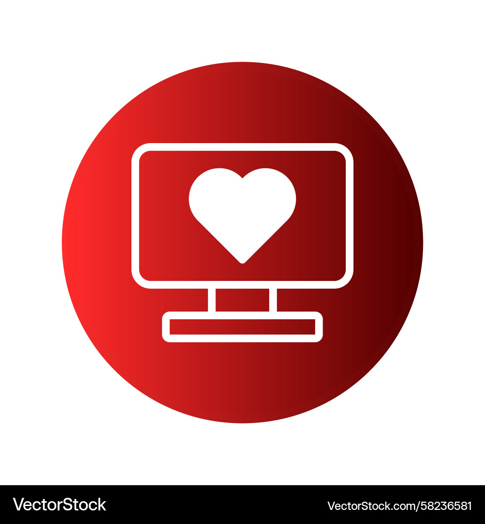 Heart Symbol on Computer Screen Vector Image