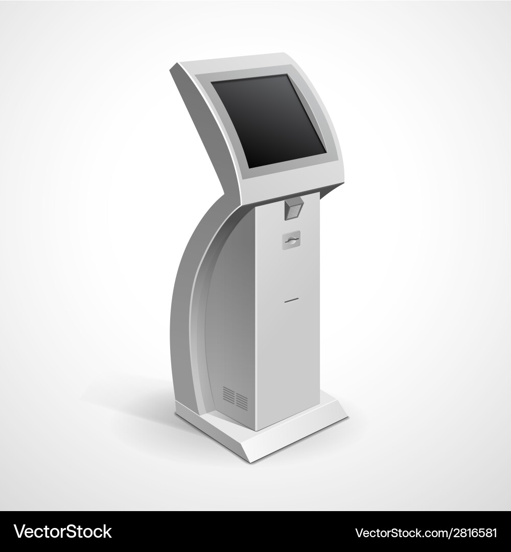 Information display monitor terminal stand vector image