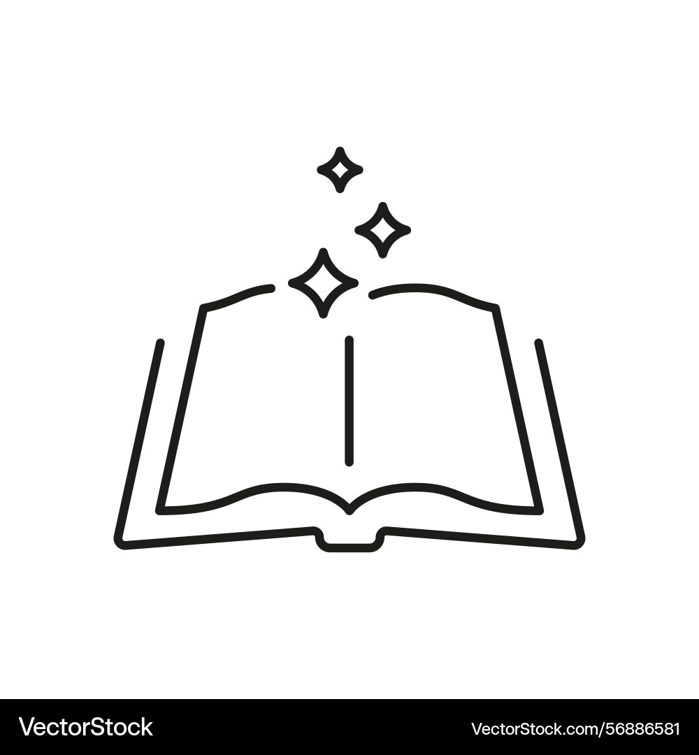 Open book with sparkles line icon knowledge Vector Image