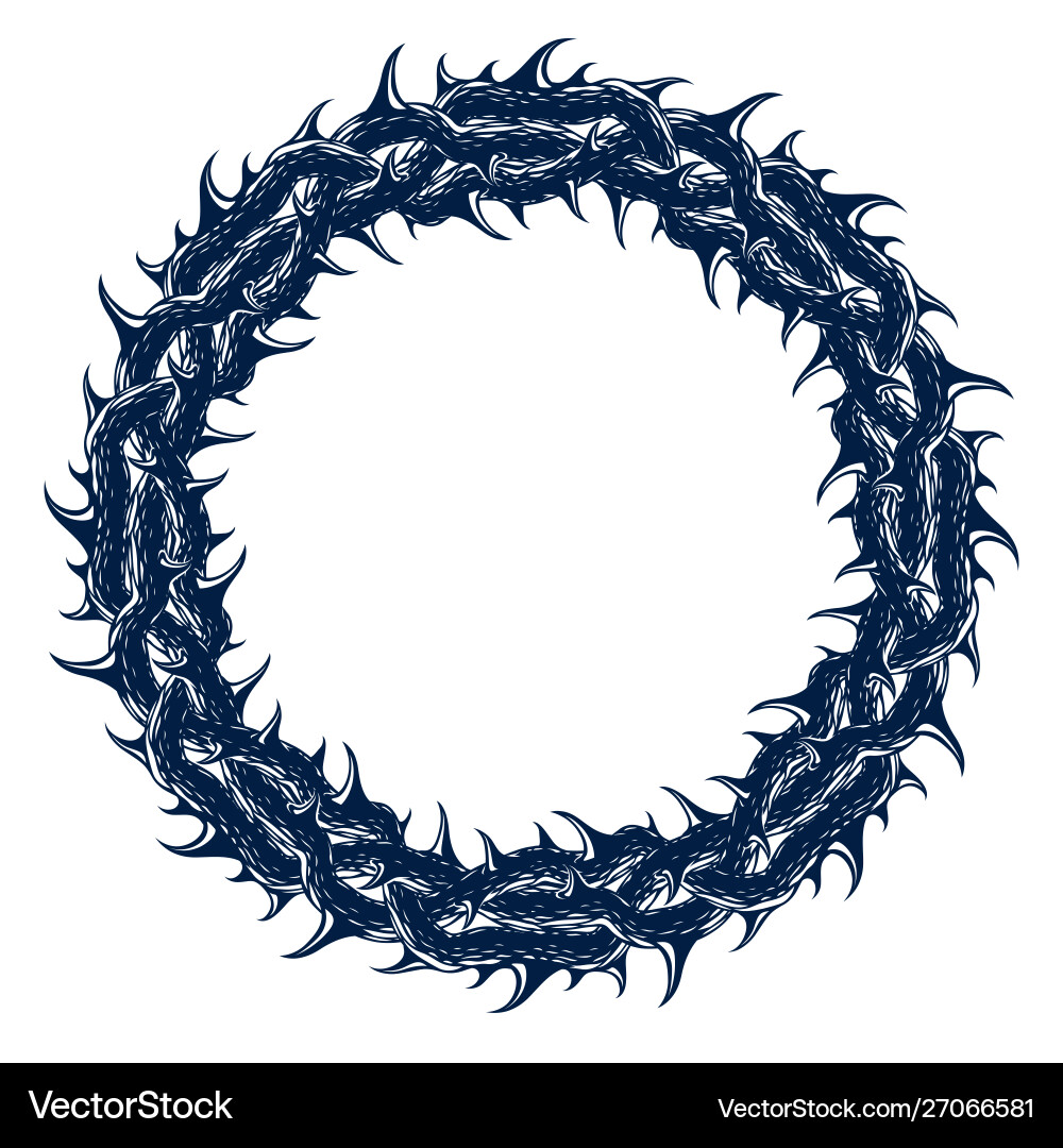 Round frame from thorn blackthorn design element Round frame from thorn blackthorn design element vector image