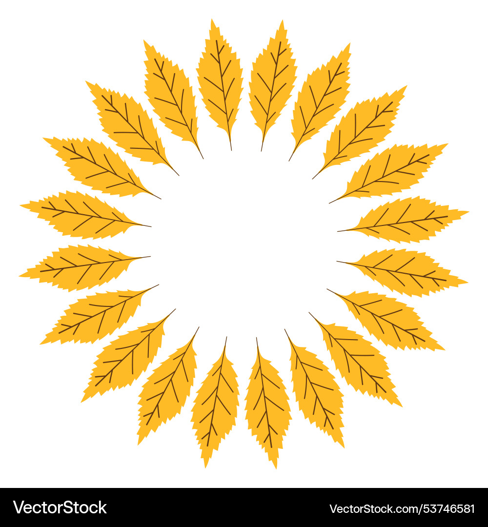 Round frame with autumn leaves circle textbox Vector Image