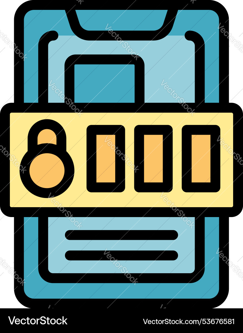 Smartphone showing password entering process icon vector image