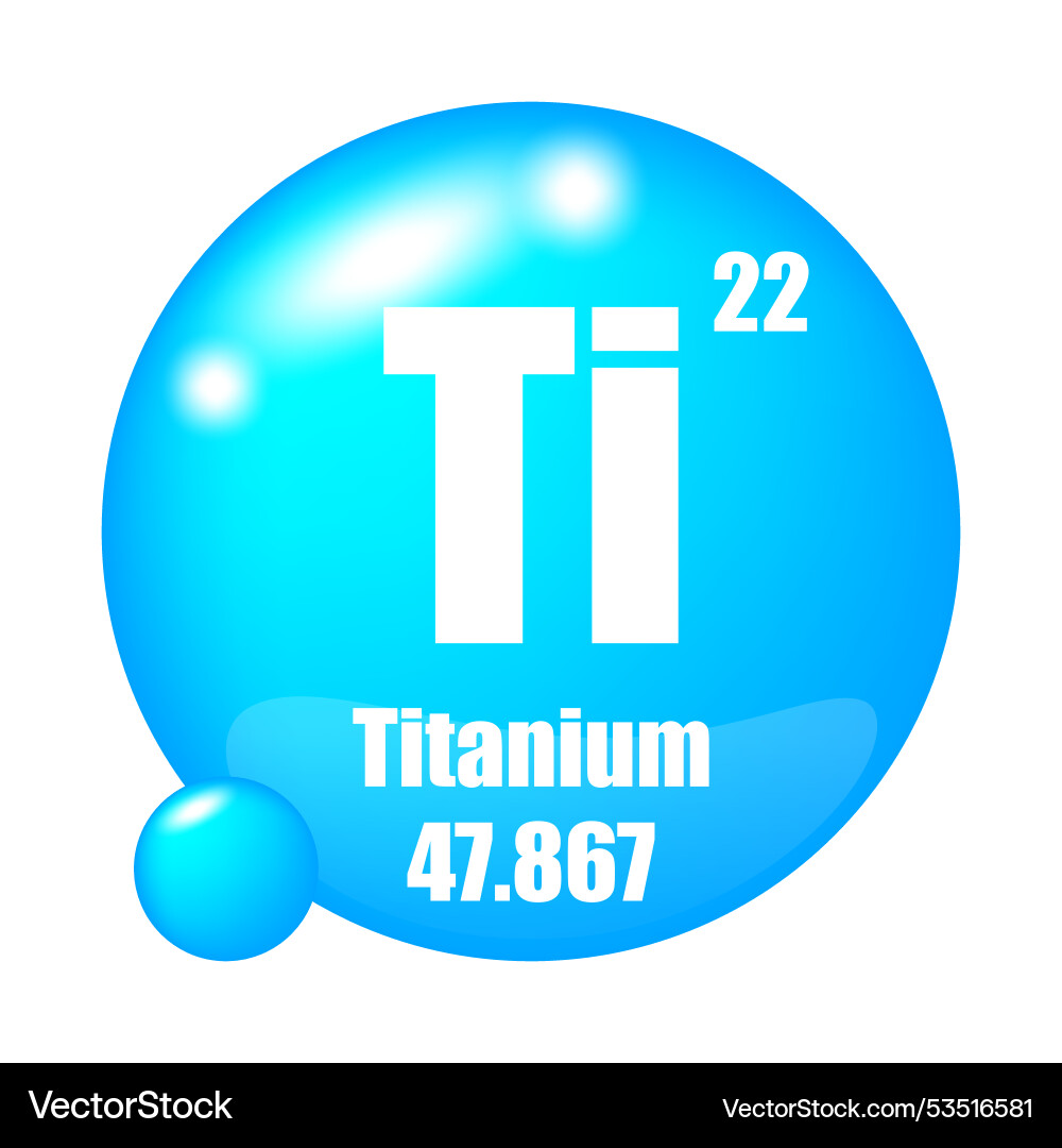 Titanium element icon ti symbol focus atomic Titanium element icon ti symbol focus atomic vector image