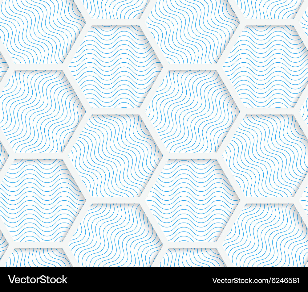 White 3d with colors hexagonal grid Vector Image
