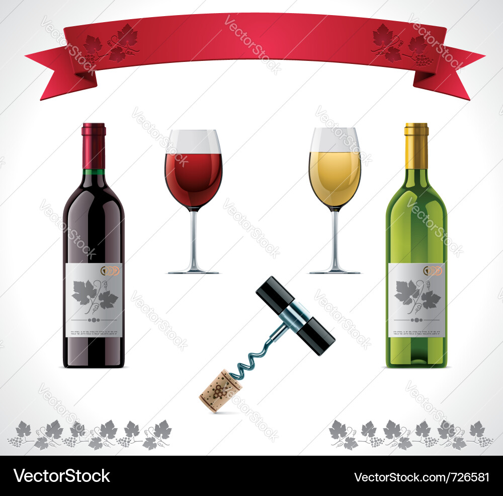 Wine icon set Royalty Free Vector Image - VectorStock