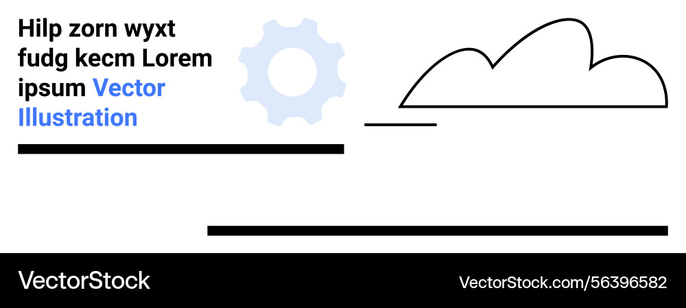 Abstract gear and cloud design with simple text Abstract gear and cloud design with simple text vector image