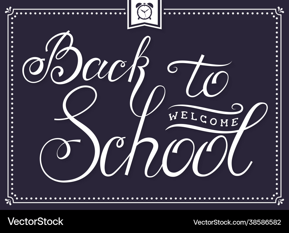 Back to school card with lettering Back to school card with lettering vector image