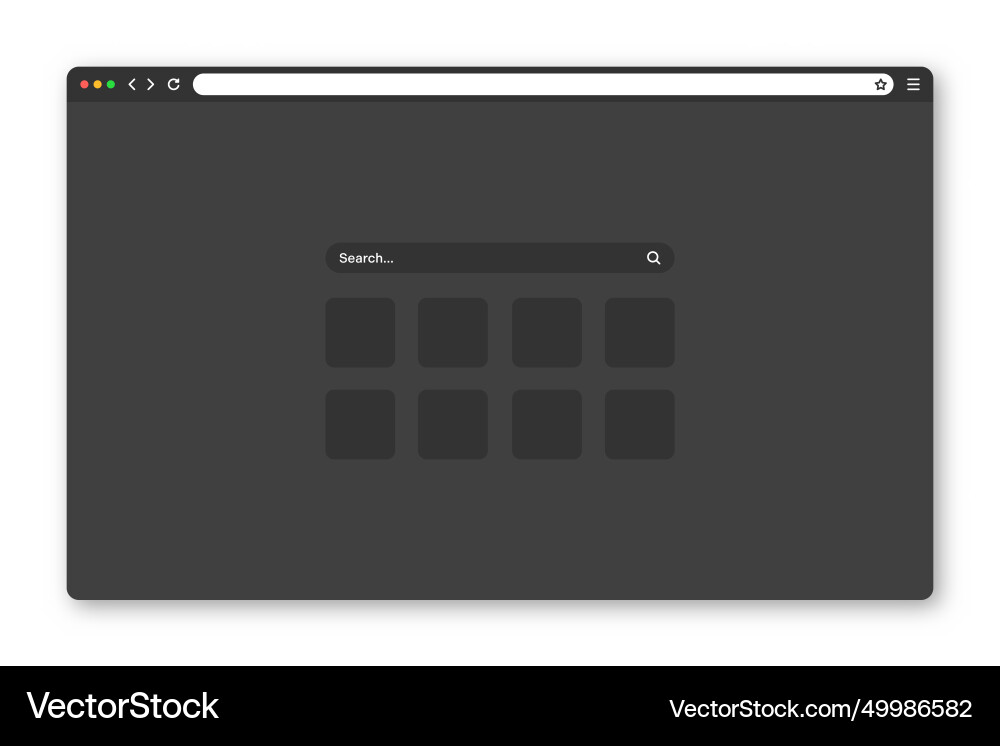 Blank web browser window with toolbar and search Blank web browser window with toolbar and search vector image