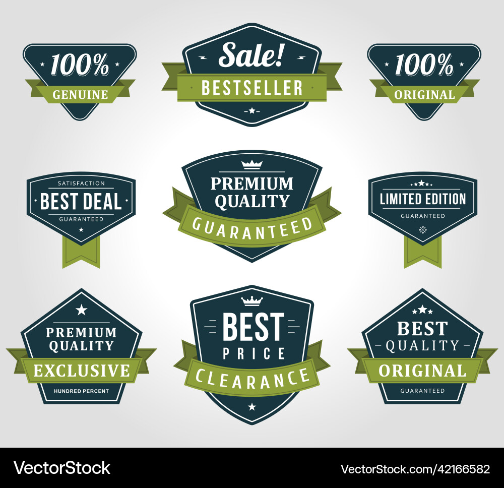 Collection quality certificate best choice award Collection quality certificate best choice award vector image