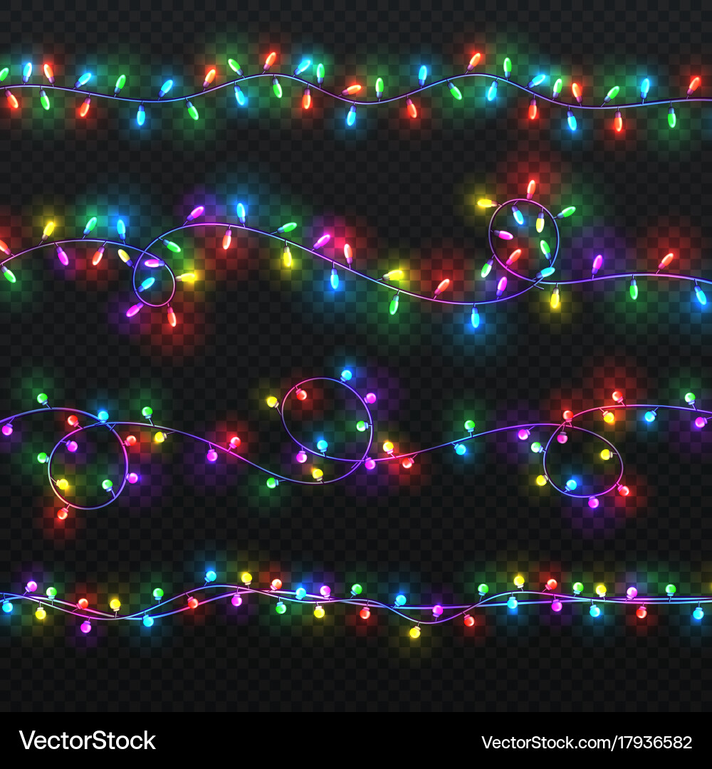 Colorful Christmas Light Garland Vector Image