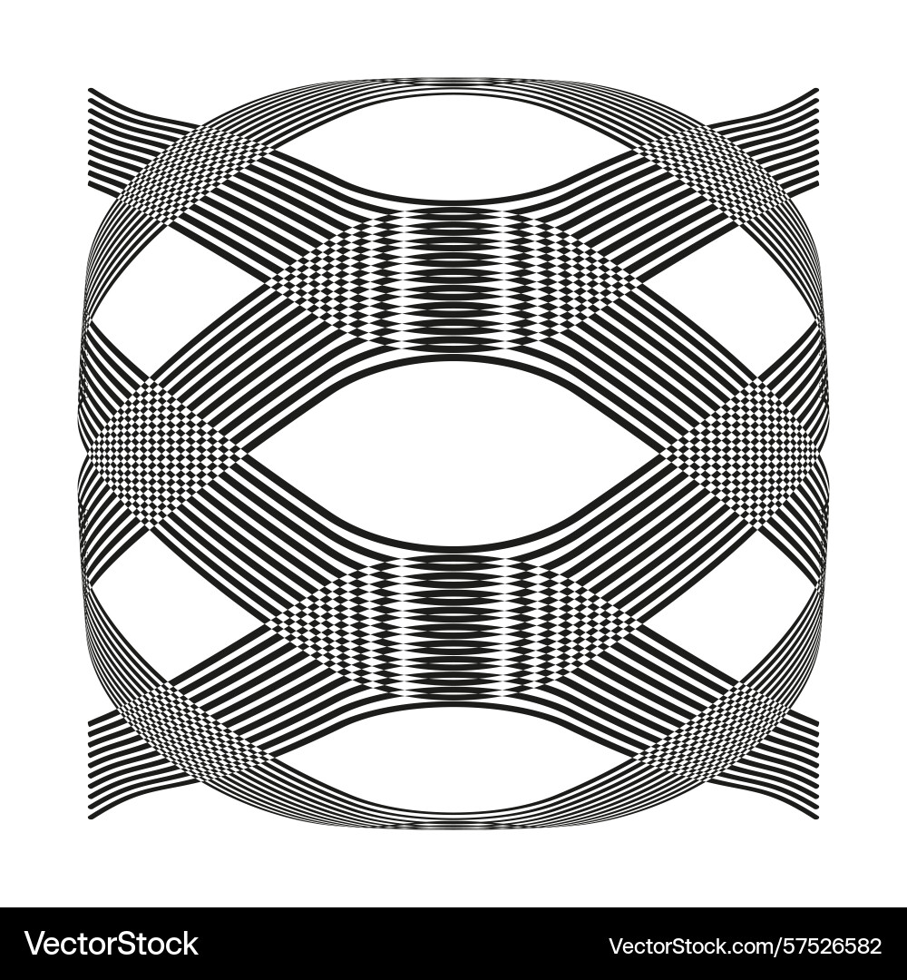 Elliptic loop icon double band pattern interwoven Elliptic loop icon double band pattern interwoven vector image