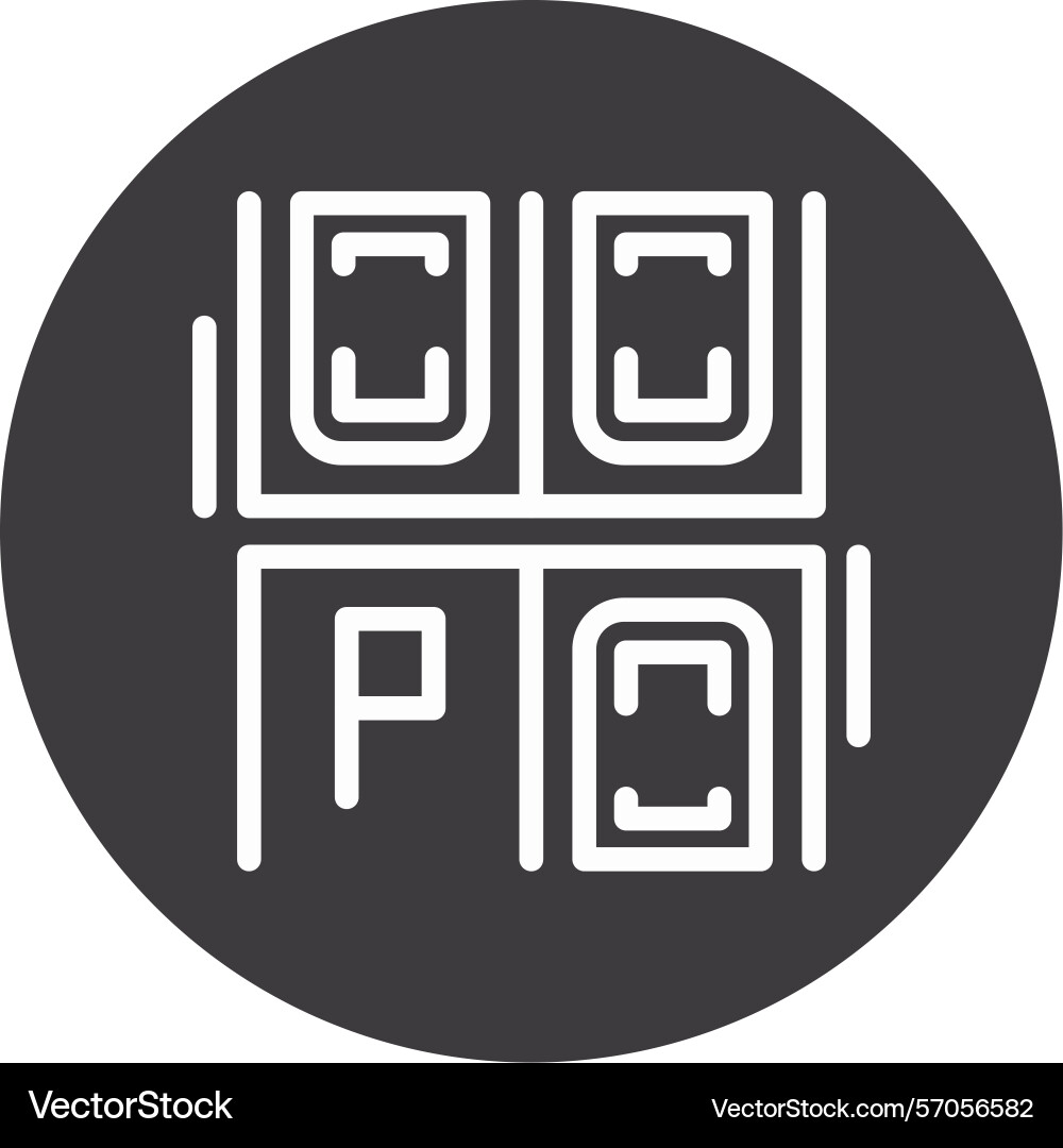 Empty parking space line circle style icon design Vector Image