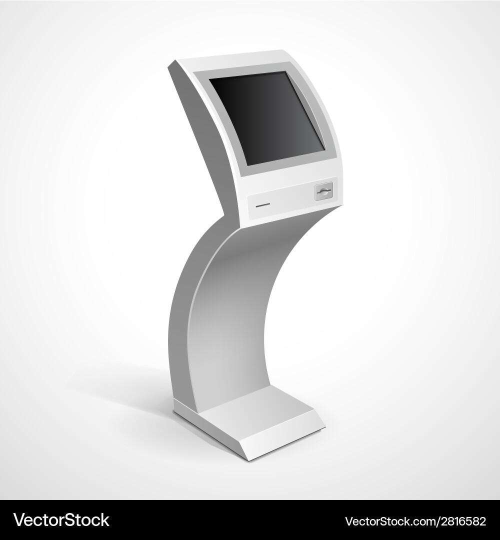 Information display monitor terminal stand Vector Image