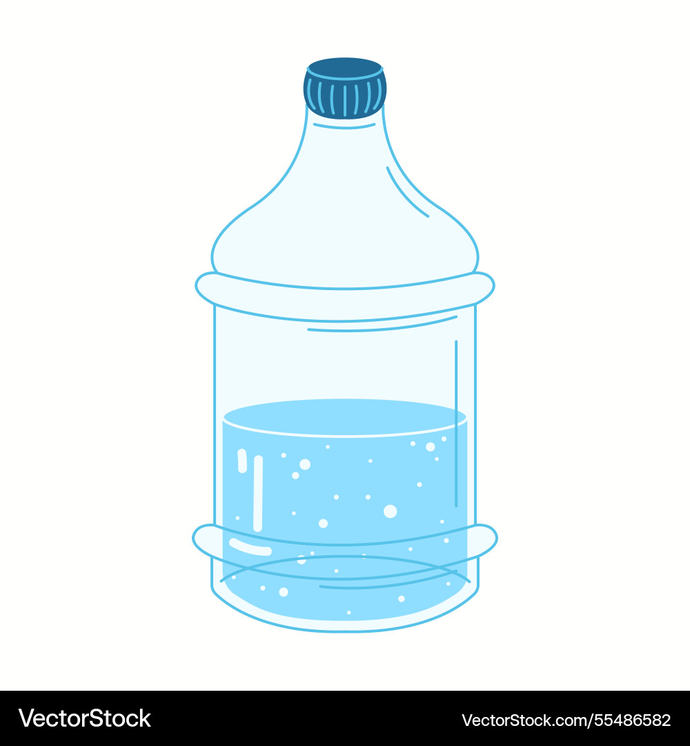 Large plastic water container with blue cap Vector Image