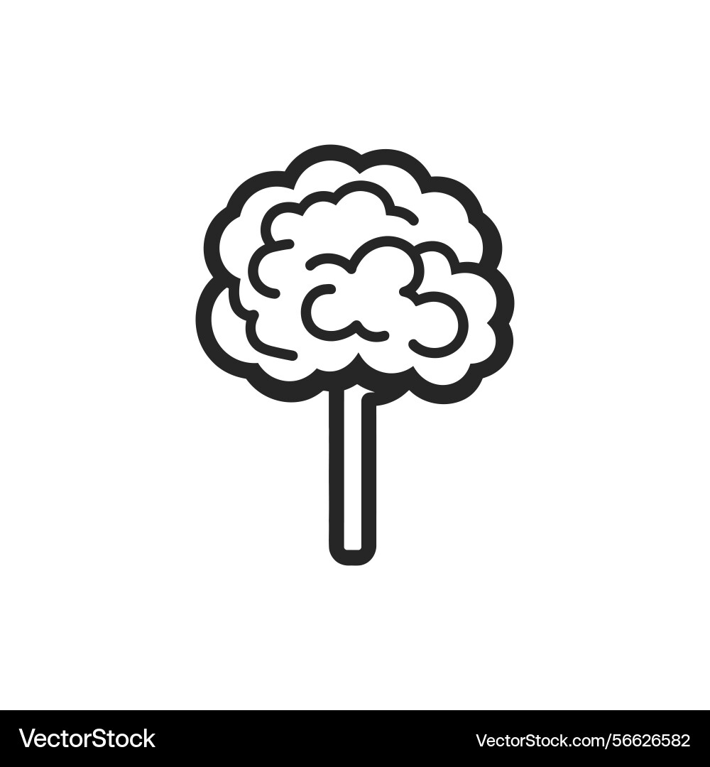 Minimalistic tree with rounded outline against Vector Image