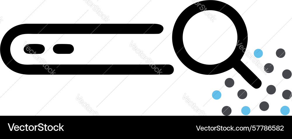 Outlined search icon with scattered dots design Vector Image