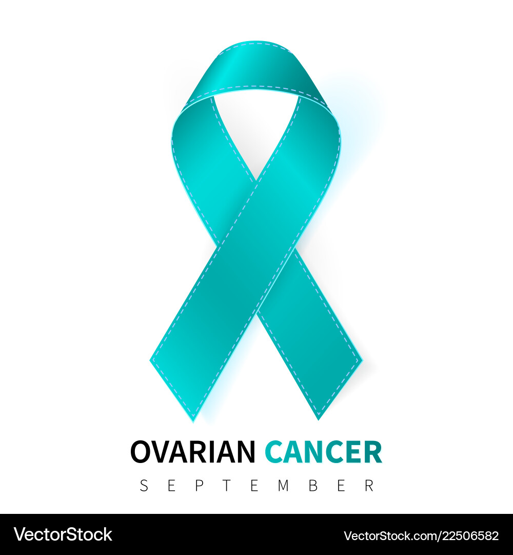 Ovarian cancer awareness month realistic teal Ovarian cancer awareness month realistic teal vector image