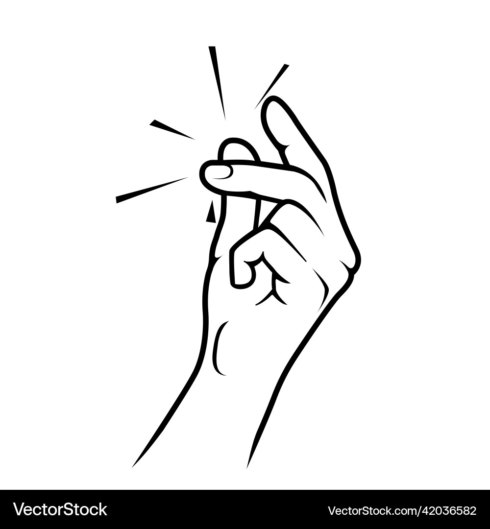 Snap of fingers easy gesture simple matter piece vector image