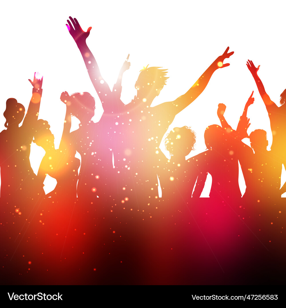 Abstract background with silhouette of a party Vector Image
