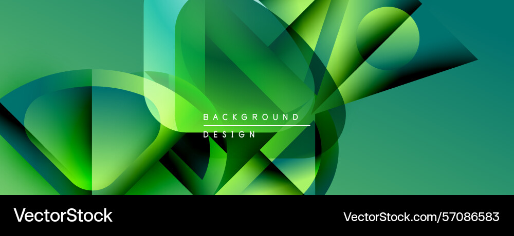 Abstract green design features overlapping shapes Vector Image