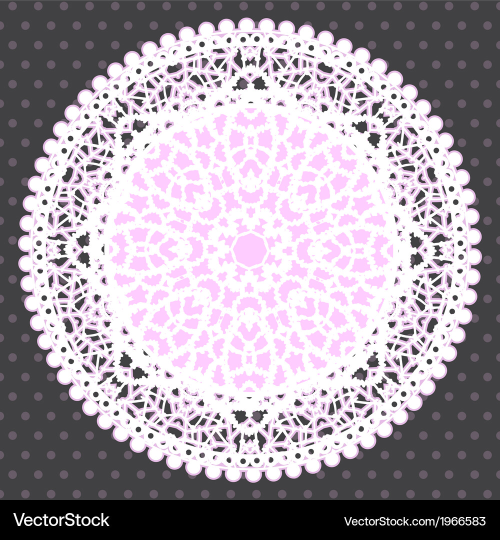 Background with ornamental round lace pattern Vector Image