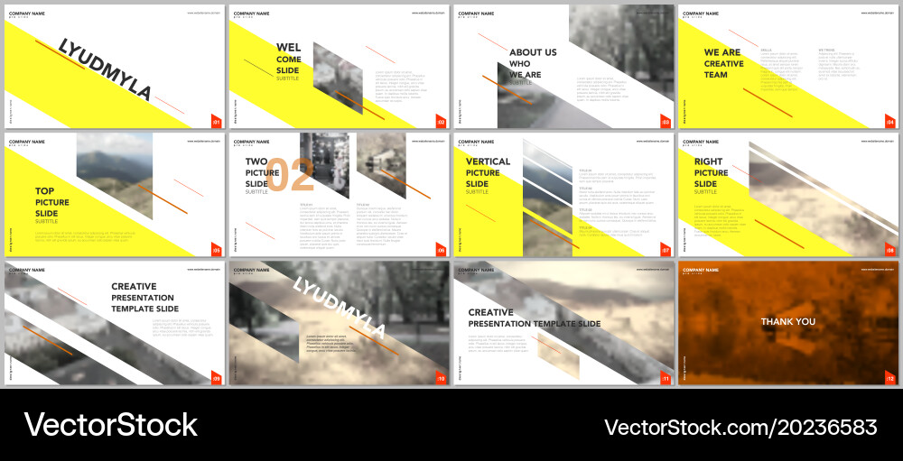 Clean and minimal presentation templates vector image