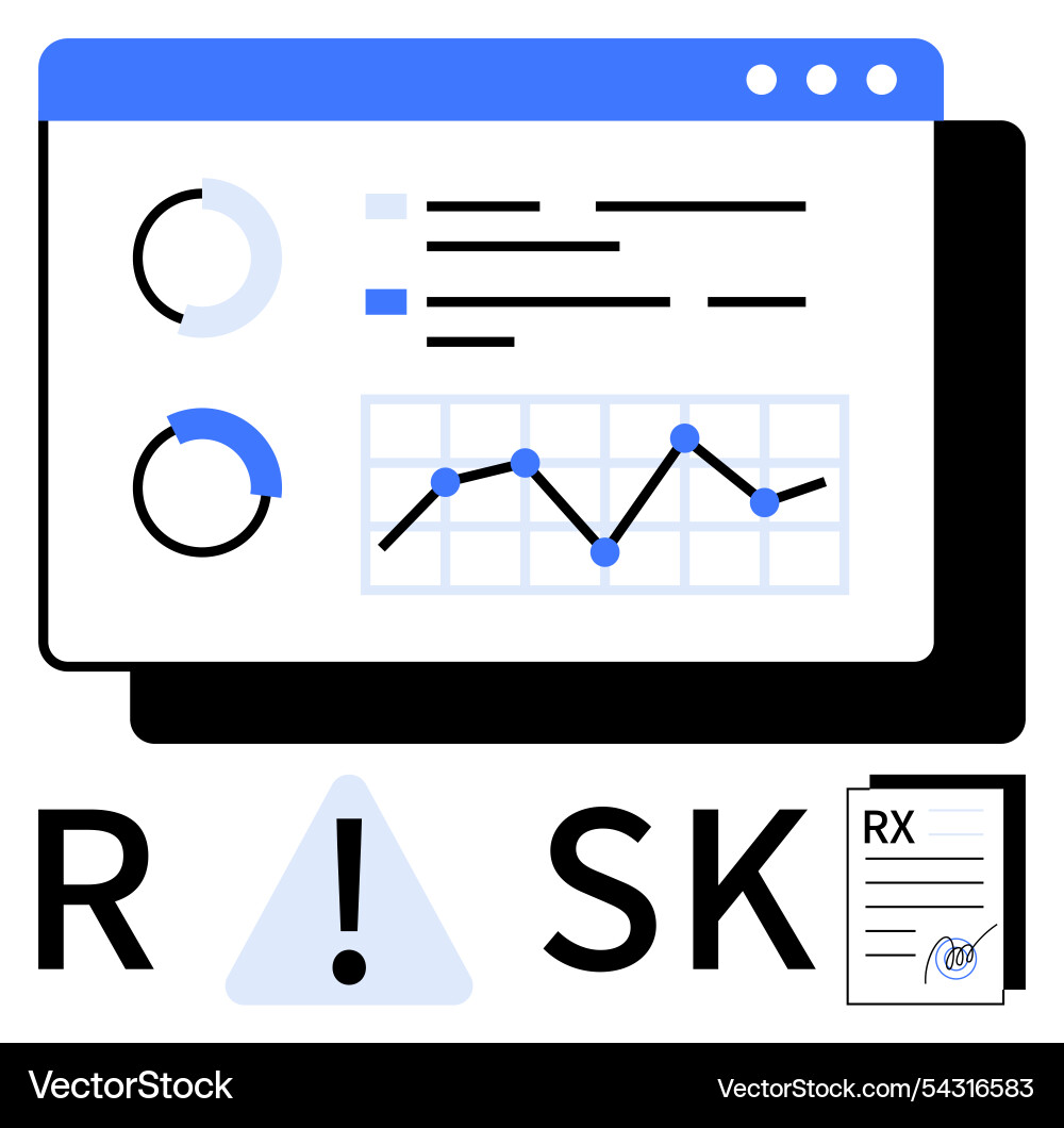Data visualization dashboard with risk analysis vector image