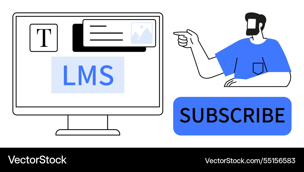 E-learning concept with lms interface E-learning concept with lms interface vector image