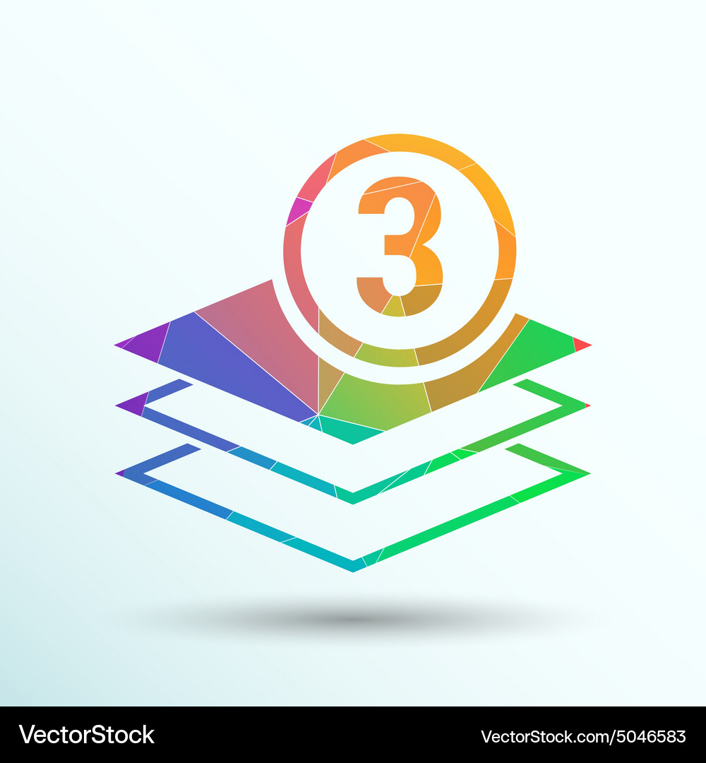 Elegant pyramid multiple layer element icons Vector Image