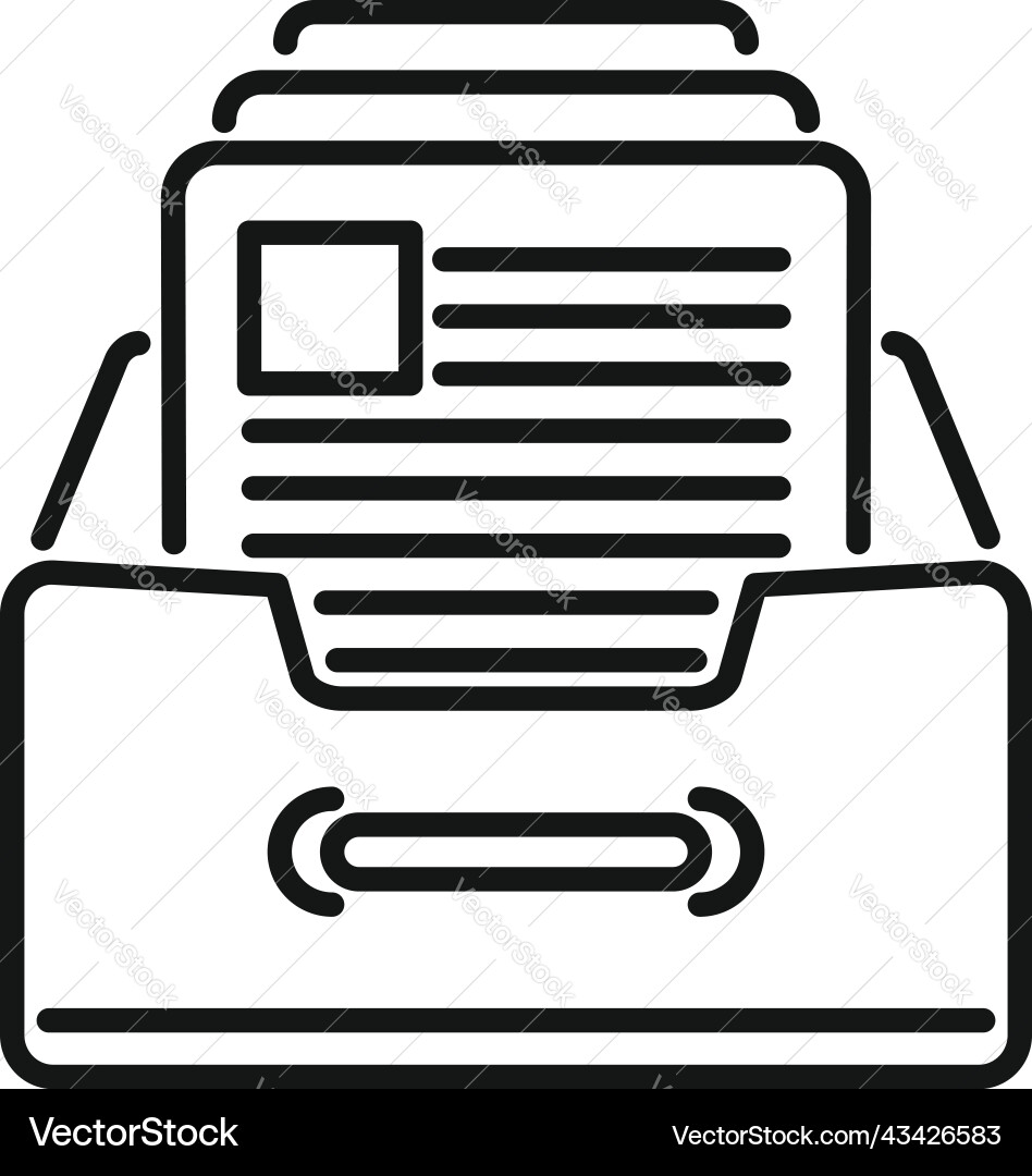 Folder drawer icon outline software system Folder drawer icon outline software system vector image