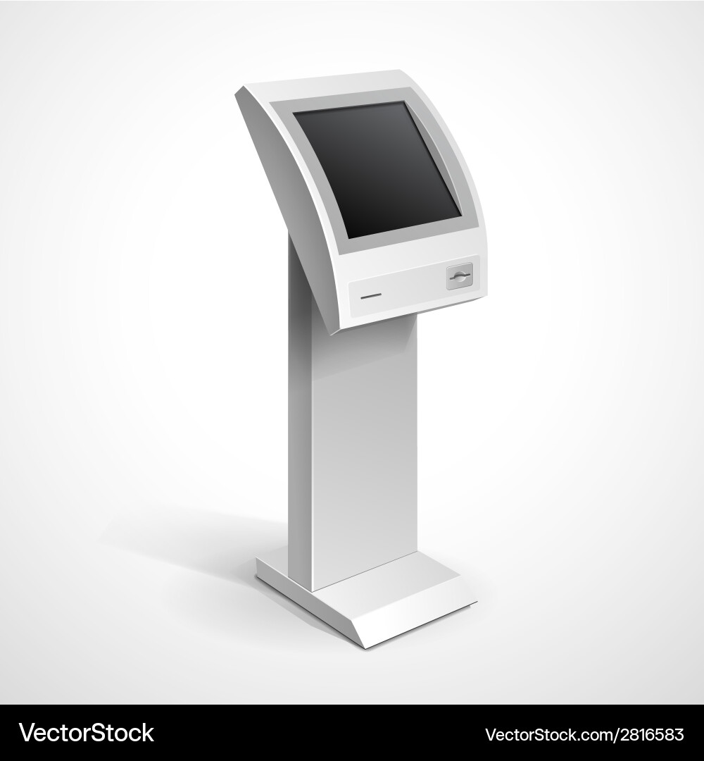 Information display monitor terminal stand Vector Image