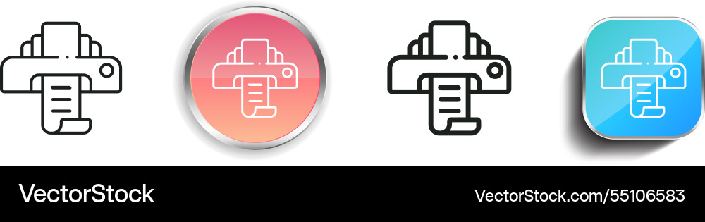 Ink icon thin linear regular and button style vector image