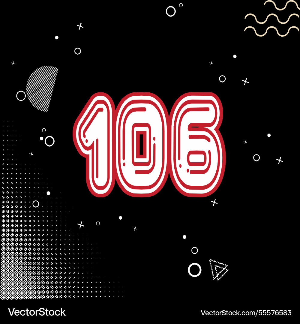 Number font design with decorative dots Vector Image