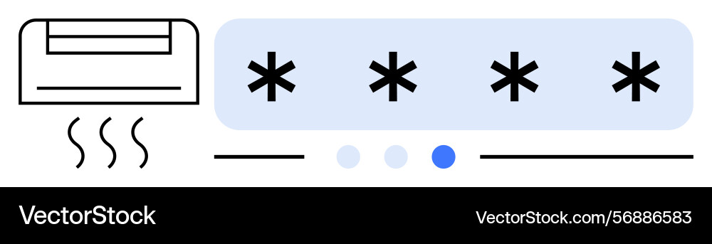 Password input screen with air conditioning Password input screen with air conditioning Vector Image