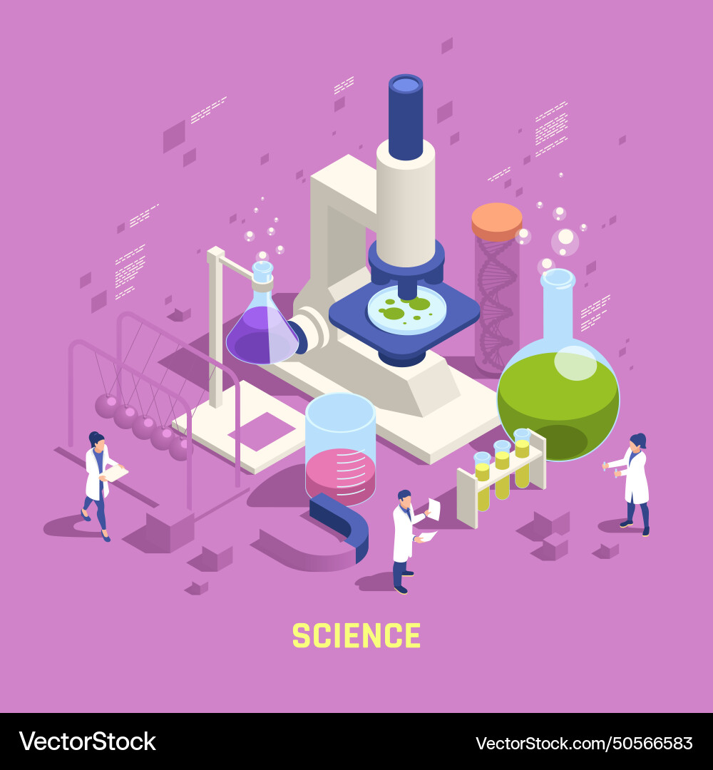 Stem education isometric composition Royalty Free Vector