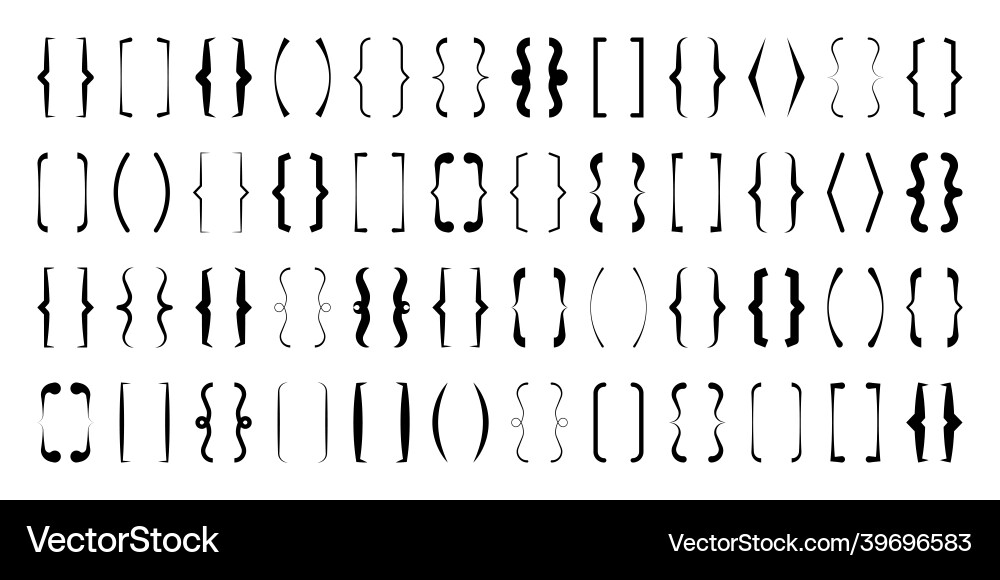 Text brackets collection black quotation box Text brackets collection black quotation box vector image