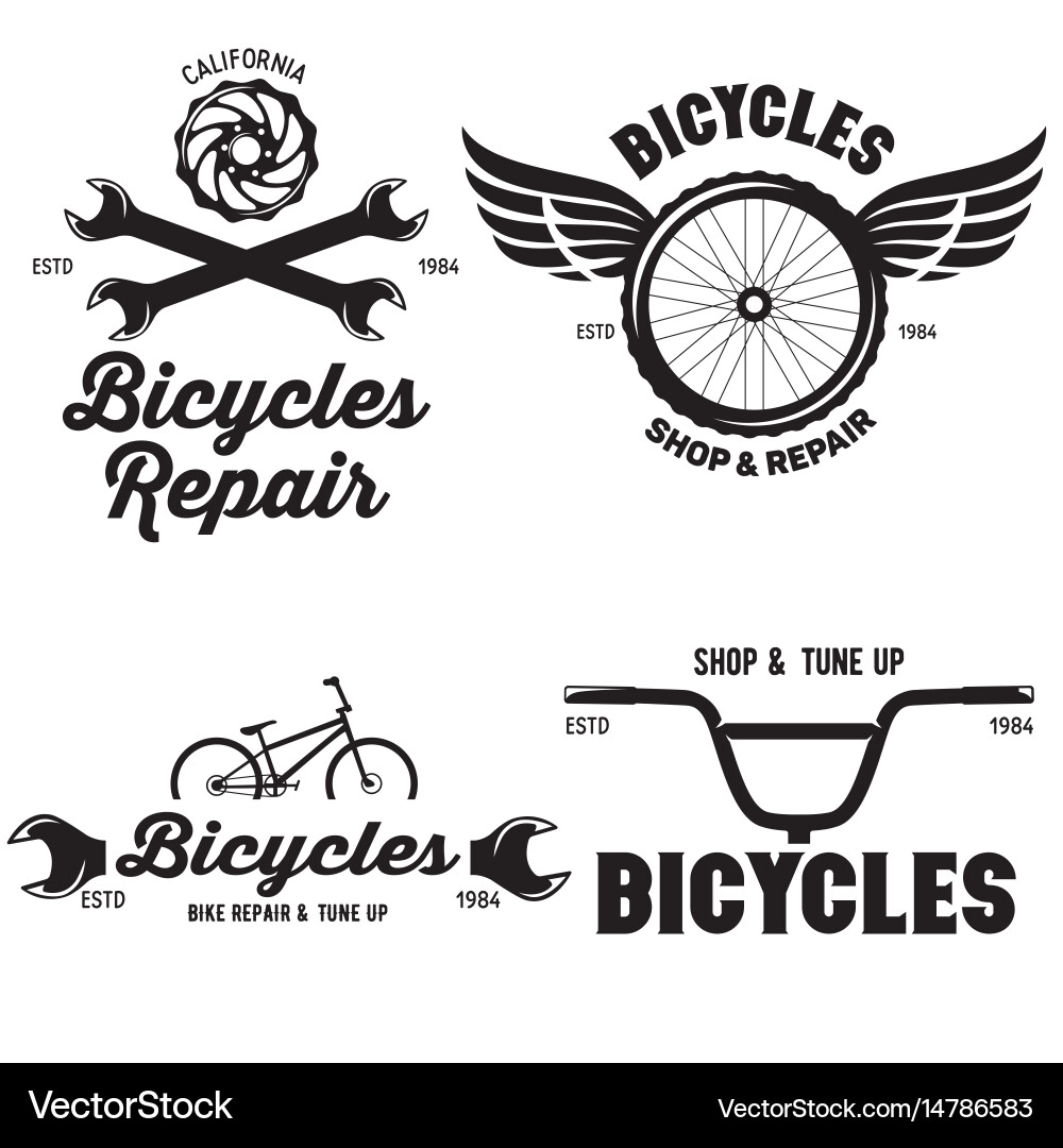 Vintage Bike Shop Badges & Labels vector image
